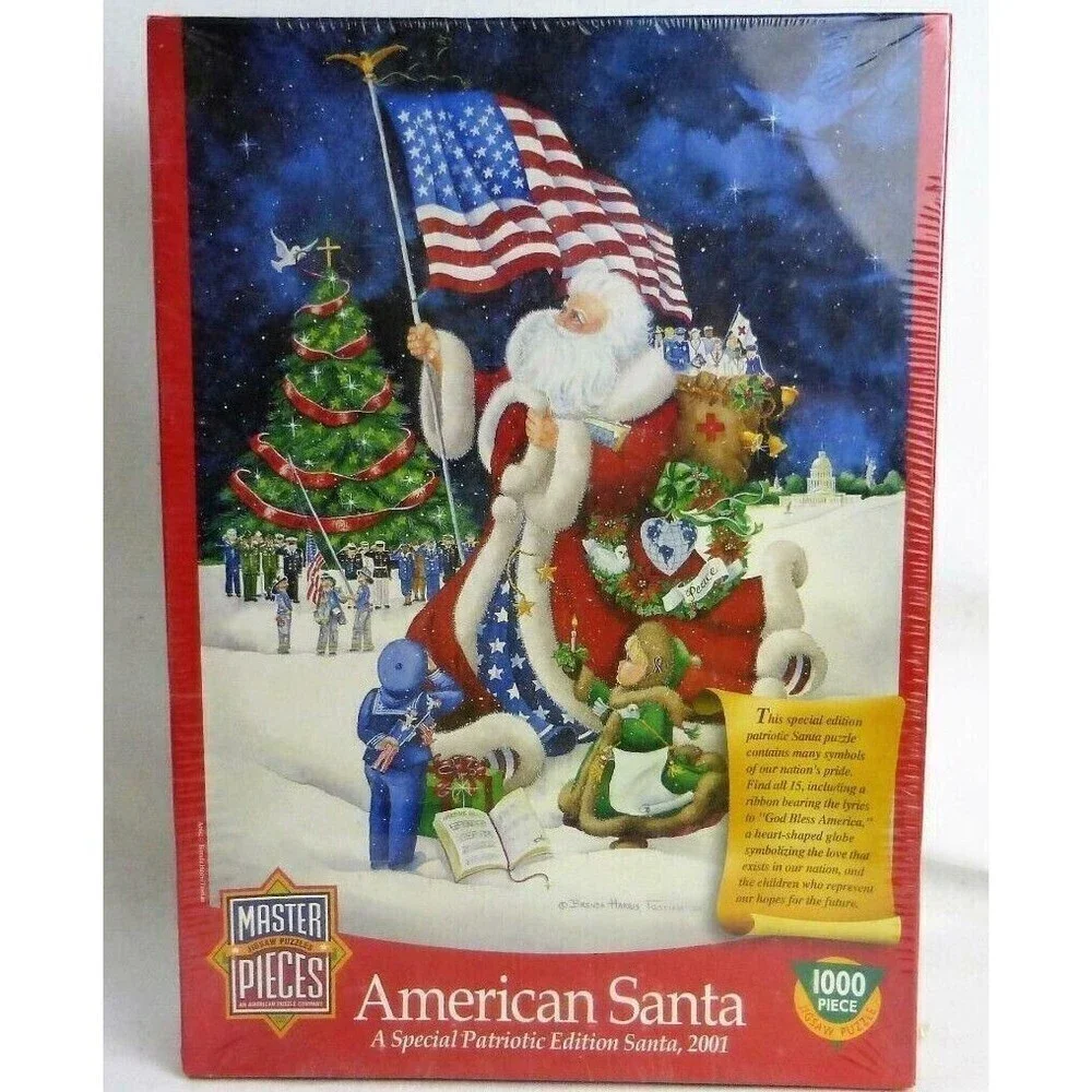 American Santa Jigsaw Puzzle 1000 Pcs Master Patriotic Symbols Christmas gift